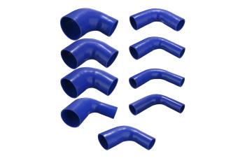 SILICONE SLEEVE 180 C BLUE - REDUCED - CURVED 45 - STEM 150mm