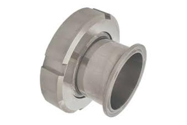 RACCORDO CLAMP INOX DIN 32676 -  CON GIRELLA FEMMINA DIN 11851