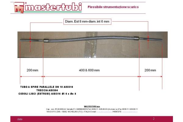 TUBO STRUMENTAZIONE DI SCARICO