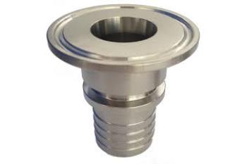 RACCORDO CLAMP INOX PORTAGOMMA CON ANELLO SOTTOTESTA DIN 32676