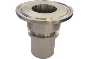 RACCORDO CLAMP INOX PORTAGOMMA LISCIO CON ANELLO SOTTOTESTA DIN 32676