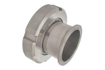 RACCORDO CLAMP INOX DIN 32676 -  CON GIRELLA FEMMINA DIN 11851