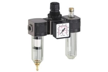 M230 - E23 - Gruppo filtro, regolatore e lubrificatore modulare con bicchiere in tecnopolimero