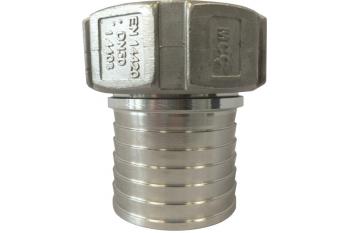 RACCORDO FEMMINA PORTAGOMMA INOX EN 14420-2