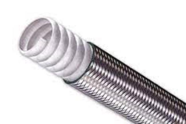 STAINLESS STEEL BRAIDED CONVOLVED TEFLON/PTFE HOSE - 5