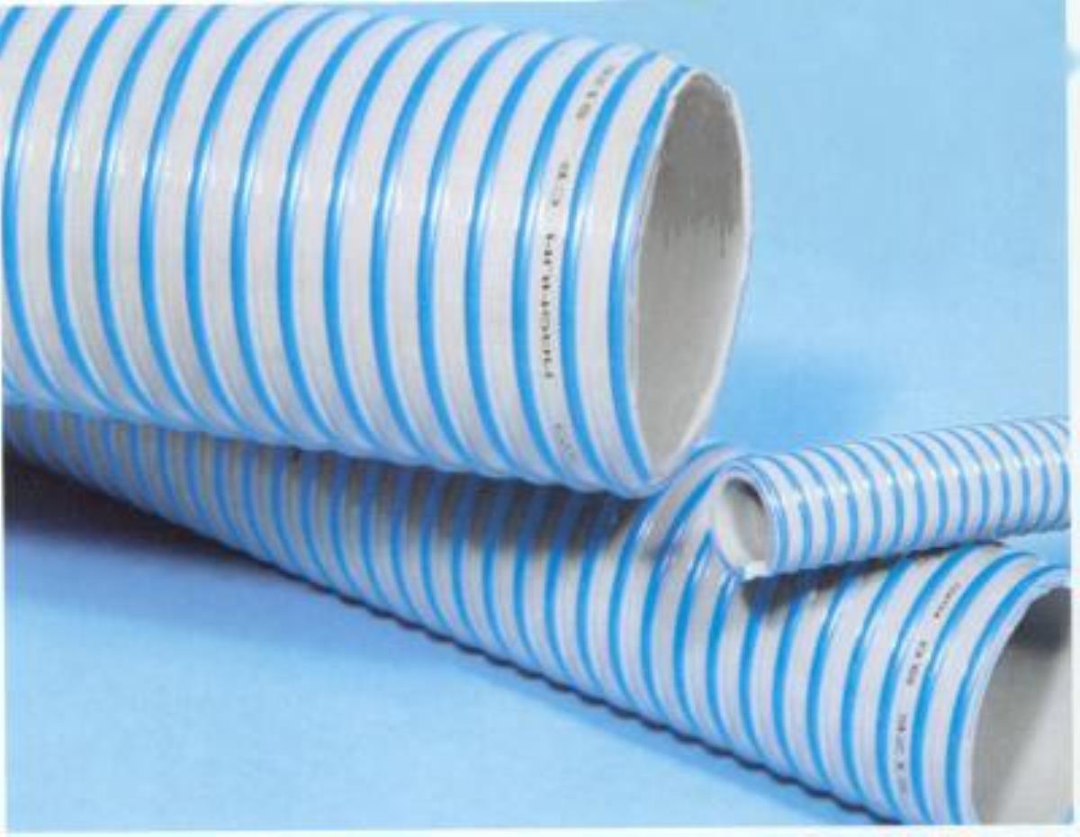 75 pvc. PVC Suction and delivery Hose. Moisture Resistant PVC. Corrugated surface PVC Seeder Hose with transparent PVC and White Spiral.